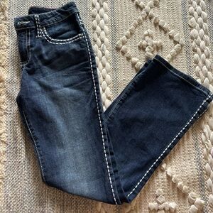 Rock 47 blue jeans with white trim girls 12